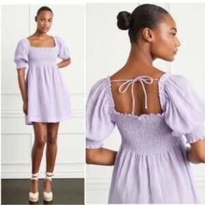 Hill House “Nap Dress” Lilac Puff Sleeve Dress
